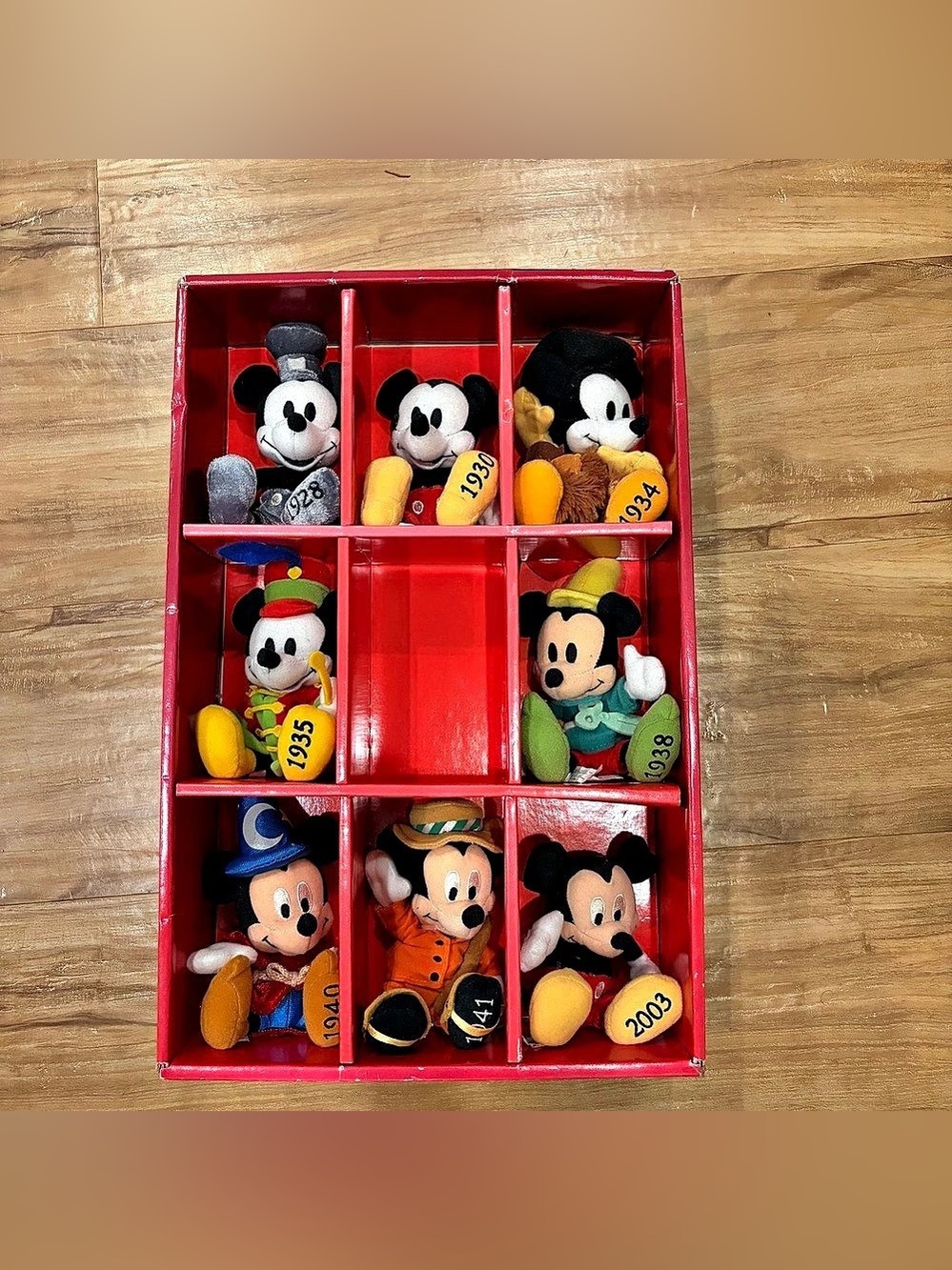 2003 Mickey Mouse 75th Anniversary Through the Years plush set